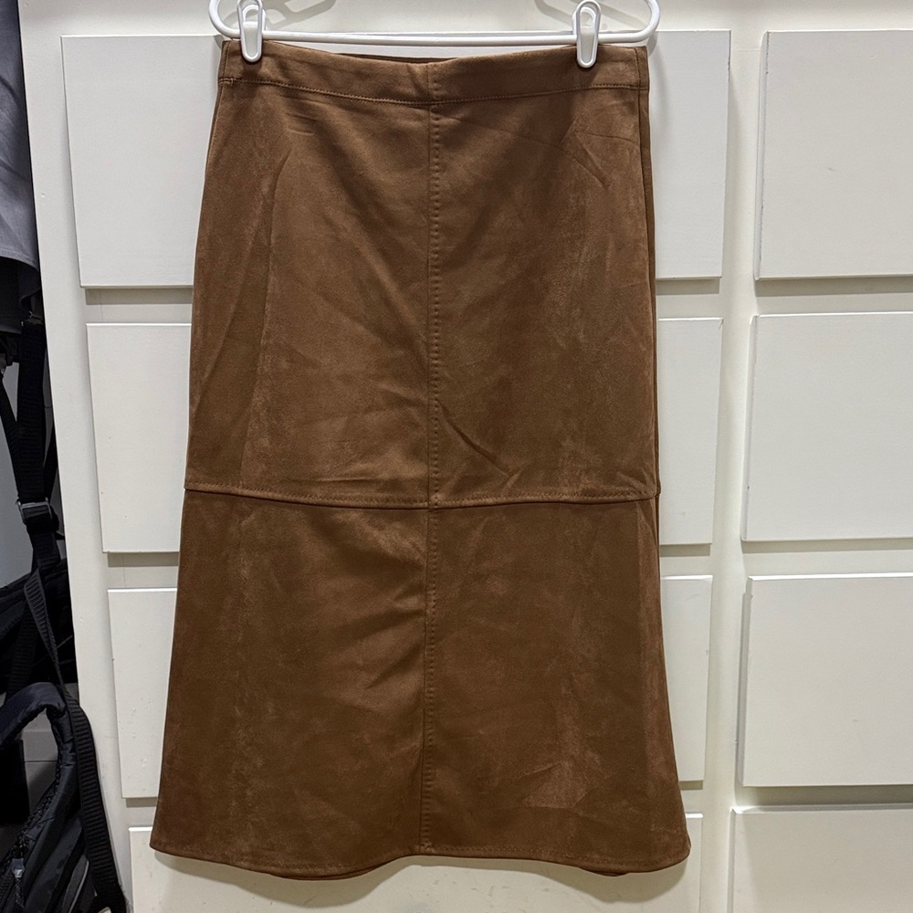 Max Studio Tan A-Line faux suede Skirt
